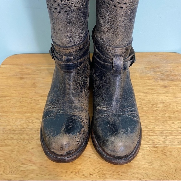 Bed Stu‎ Cobbler Series Biltmore Boots Black Brown Distressed Knee High Sz 7 - Picture 6 of 9